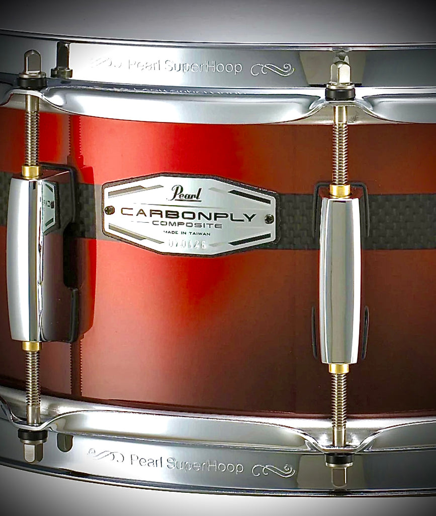 Pearl 14x5.5” Carbonply Mahogany Snare Drum in Scarlet Fade – DrumPickers