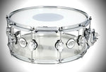 DW Design Series Clear Acrylic Snare Drum - 6 inch x 14”