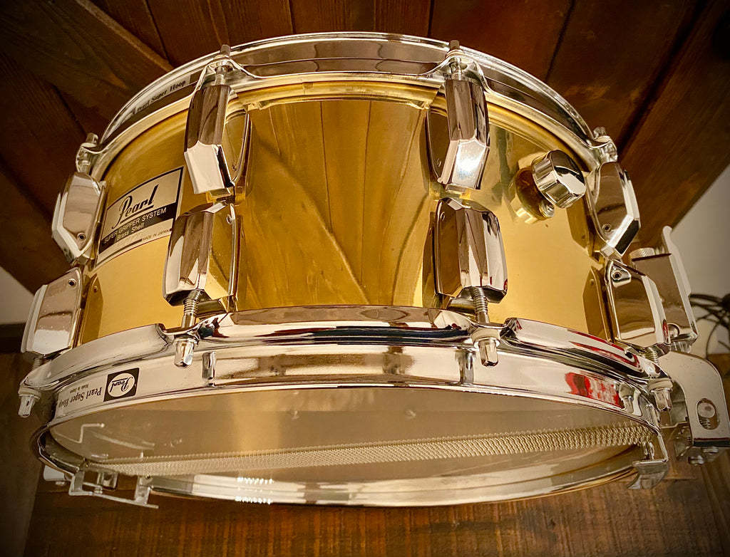 VINTAGE Pearl circa. 1985 GLX Series Super-Gripper 14x6.5” Brass Snare –  DrumPickers