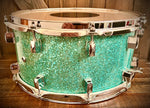 On The Edge 14x7” Snare Drum in Turquoise Glass Glitter