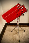 DrumPickers 18x6” & 21x6” Ruby Red Silo Drums with Stand
