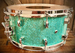 On The Edge 14x7” Snare Drum in Turquoise Glass Glitter
