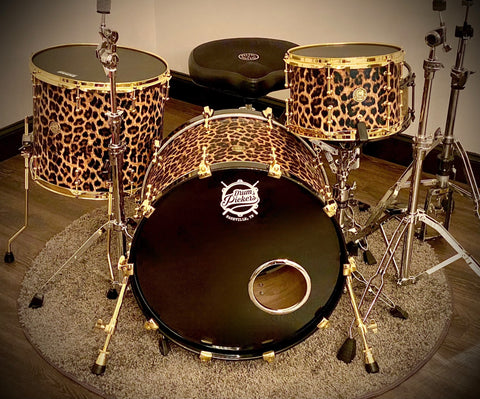 DrumPickers Vintage Professional 3-Pc Drum Kit in Screamin Cheetah