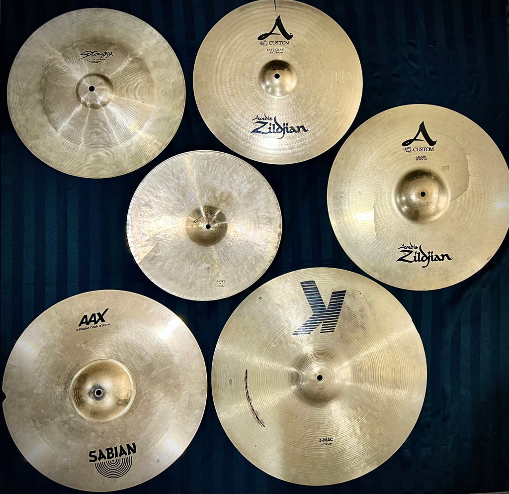 Assorted Zildjian/Sabian/UFIP Broken Cymbals - Pack of 6 – DrumPickers