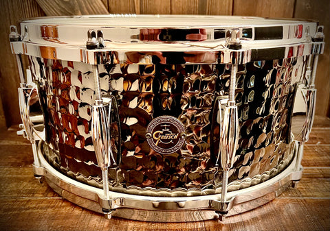 Gretsch 14x6.5” Hand Hammered Steel Snare Drum