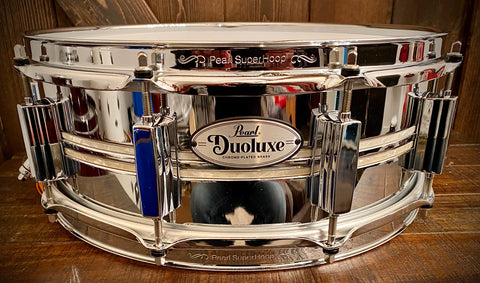 Pearl 14x5” Duoluxe Chrome Over Brass Snare Drum