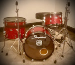 Slingerland-Vintage 1972 DrumPickers Restore/Remodel 3-Pc Drum Kit in Gator-Back Red