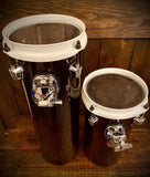 DrumPickers 6x12” & 6x18” Silo Drums in Black Smoke with White Powder Coated Hoops
