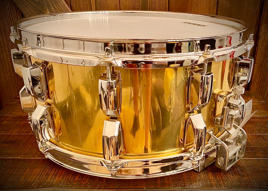 VINTAGE Pearl circa. 1985 GLX Series Super-Gripper 14x6.5” Brass 