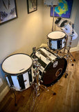 DrumPickers 6x12” & 6x15” Silo Drums in Arctic White with Black Chrome Hardware