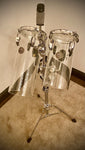 DrumPickers 12x6” and 15x6” Crystal Clear Silo Drums with Double Tom Stand