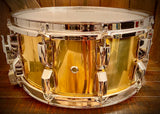 VINTAGE Pearl circa. 1985 GLX Series Super-Gripper 14x6.5” Brass Snare Drum