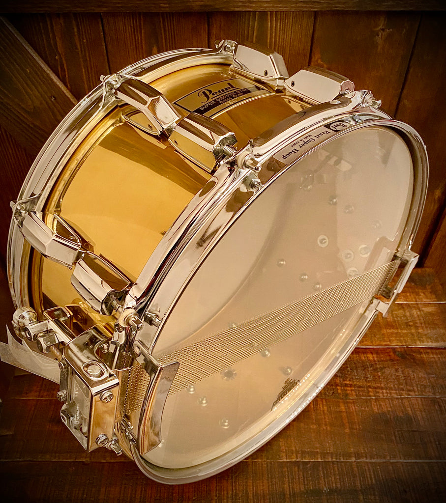 VINTAGE Pearl circa. 1985 GLX Series Super-Gripper 14x6.5” Brass Snare –  DrumPickers