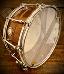 Crockett And Tubs 14x6.5” Vintage Tarnished Brass Snare Drum with 3-Step Trick Strainer