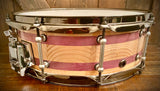 DrumPickers 14x5” Heirloom Snare Drum (Purple Heart/Douglas Fir) Reclaimed Stave Construction