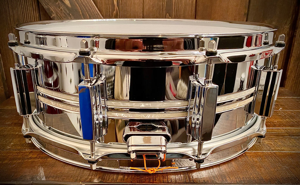 Pearl 14x5” Duoluxe Pearl Inlaid Chrome Over Brass Snare Drum