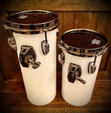 DrumPickers 6x12” & 6x15” Silo Drums in Arctic White with Black Chrome Hardware