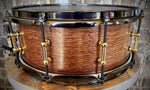 DrumPickers DP Custom Snare Drum Line - Maple/Mahogany/Maple - 14x6” Gloss Ribbon Mahogany