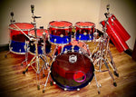DrumPickers VibraClear Acrylic 5pc Red-N-Blue Drum Kit