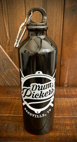 Drumpickers  Black And White Label 16oz Aluminum Water Bottle