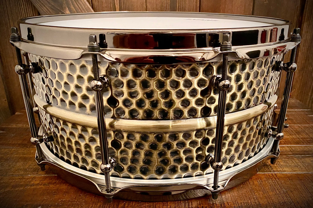 DrumPickers 14x6.5” “The Tank” Hammered Bronze Snare Drum In Polished